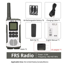 Load image into Gallery viewer, Retevis RT45 PMR Radio Walkie Talkie 2 pcs PMR PMR446 FRS Handy Two-Way Radio Communicator Family Walkie-Talkie Walkie-talkies