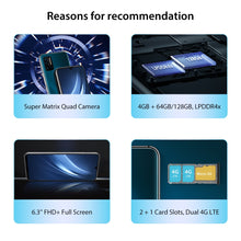 Load image into Gallery viewer, UMIDIGI-A7 Pro, 64GB/128GB ROM, LPDDR4X Octa Core, 6,3" FHD+Plein-écran, Android 10 OS, Quad Caméra, Version Globale, En stock