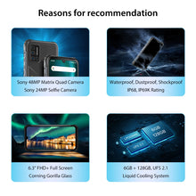 Load image into Gallery viewer, UMIDIGI BISON IP68/IP69K téléphone robuste étanche 48MP matrice Quad caméra 6.3 "FHD + affichage 6GB + 128GB NFC Android 10 Smartphone