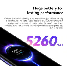 Load image into Gallery viewer, Version mondiale originale Xiaomi Mi Note 10 Lite 64GB 64MP caméra 6.47 "AMOLED écran NFC Snapdragon 730G 5260mAh batterie