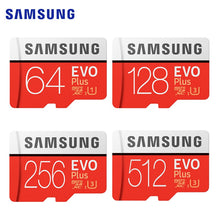 Load image into Gallery viewer, SAMSUNG-carte mémoire EVO PLUS EVO PLUS +, 32 go/64 go/512 go/256 go/128 go, sdhc, classe 10, TF, compatible 4K
