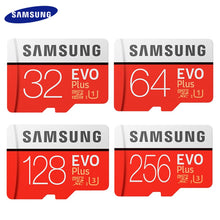 Load image into Gallery viewer, Carte mémoire SAMSUNG EVO PLUS 256 go haute vitesse 100 mo/s Micro SD classe 10 cartes U3 TF UHS-I carte Micro SD 128G 64 go 32 go