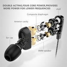 Load image into Gallery viewer, UNITOP Langsdom D4 stéréo casque de basse dans l'oreille 3.5MM filaire écouteurs HIFI écouteur avec micro pour Xiaomi Samsung Huawei iPhones