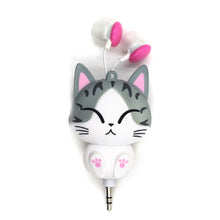 Load image into Gallery viewer, 3.5mm filaire rétractable dans l'oreille casque dessin animé chat/Panda écouteur Clip casque sport écouteur pour Xiaomi Huawei iphone