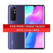 Load image into Gallery viewer, Version mondiale originale Xiaomi Mi Note 10 Lite 64GB 64MP caméra 6.47 "AMOLED écran NFC Snapdragon 730G 5260mAh batterie