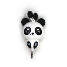 Load image into Gallery viewer, 3.5mm filaire rétractable dans l'oreille casque dessin animé chat/Panda écouteur Clip casque sport écouteur pour Xiaomi Huawei iphone