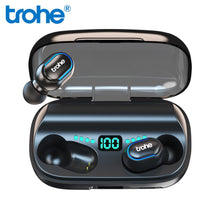 Load image into Gallery viewer, Trohe sans fil Bluetooth écouteurs Tws 5.0 waterpoof 1800mAh stéréo HD boîte de charge pour batterie externe pour téléphone écouteurs T6