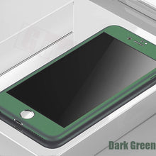 Load image into Gallery viewer, 360 Full Cover Phone Case For iPhone X 8 6 6s 7 Plus 11 Pro Max PC Protective Cover For iPhone 7 5 5s XS MAX XR Case With Glass