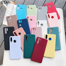 Load image into Gallery viewer, candy color silicone phone case for huawei p30 lite pro p20 lite p10 p smart plus z 2019 2018 matte soft tpu back cover