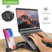 Load image into Gallery viewer, Height Adjustment Laptop Stand For Macbook Pro Notebook Support 360 Degree Rotating Bottom Computer Stand Riser Cooling Pad