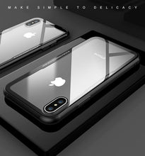 Load image into Gallery viewer, Tempered Glass Case For iPhone 12 12Pro 11 Pro X XR XS Max SE2 High Quality Clear Soft Silicone Glass Cover For iPhone 7 8 Plus