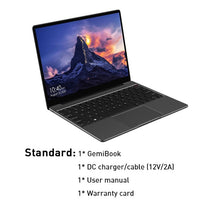 Load image into Gallery viewer, CHUWI GemiBook 13" 2K IPS Screen LPDDR4X 12GB 256GB SSD Intel Celeron Quad Core Windows 10 Laptop with Backlit Keyboard