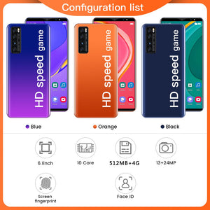 6.1 pouces Smartphone Android 512MB + 4G grand écran Ultra-livre double SIM téléphone portable longue durée caméra artefact meilleur cadeau