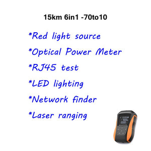 2020 New Optical Power Meter Red Laser 6 in 1 High Precision Mini Red Fiber Pen 15km Rechargeable Fiber Light Tester Light 650mw