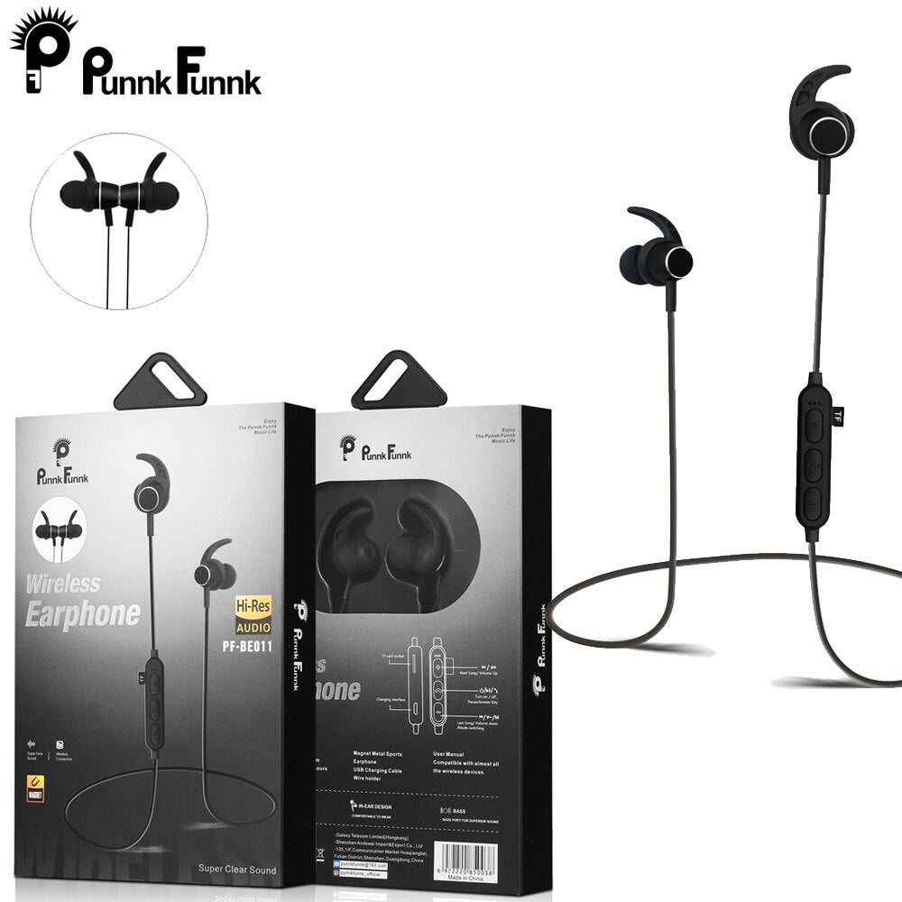 PunnkFunnk Bluetooth 5.0 ecouteurs aimant basses profondes stéréo Sport casque pour iPhones 5 6 7 8 X XR XS MAX Xiaomi Oppo samsung