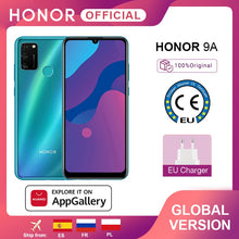 Load image into Gallery viewer, New Global Version Honor 9A Mobile Phones 3GB 64GB 6.3 inch Screen 13MP Triple Cams Fingerprint Facial Unlock Smartphone 5000mAh
