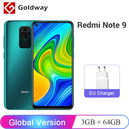 Version mondiale Xiaomi Redmi Note 9 3 go 64 go/4 go 128 go Smartphone Helio G85 Octa Core 48MP Quad caméra arrière 6.53 
