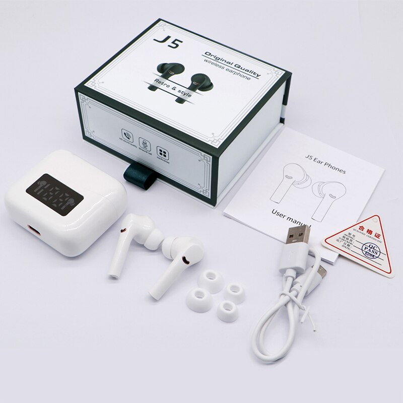 J5 Bluetooth 5.2 écouteur HD stéréo sans fil écouteurs tactile Bluetooth écouteur sport étanche avec Microphone