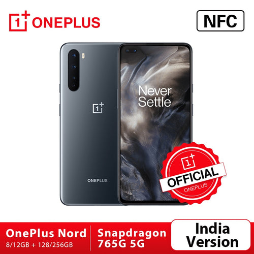 In Stock India Version OnePlus Nord Snapdragon 765G 128GB/256GB 5G Smartphone 90Hz Fluid AMOLED 48MP Quad Cams 30T FastCharge
