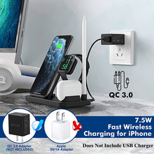 Load image into Gallery viewer, Chargeur sans fil 4 en 1 QI 10W support de chargement rapide pour iphone 11 Pro 8 XR XS pour Apple Watch 5 4 Airpods Pro Charge de crayon
