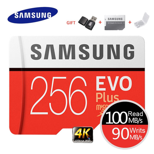 SAMSUNG-carte Micro SD EVO Plus +, 64 go/256 go/128 go, classe 10, compatible compatible 4K Ultra HD