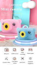 Load image into Gallery viewer, HobbyLane Portable Children 1300W HD Digital Camera Cute Cartoon Bear Shape 2 Inches IPS Screen Mini Camera Toy Gift For Kids
