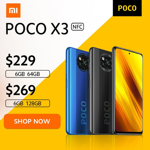 [Première vente Flash mondiale en Stock] POCO X3 NFC Version mondiale Snapdragon 732G Xiaomi Smartphone 64MP appareil photo 5160mAh 33W Charge