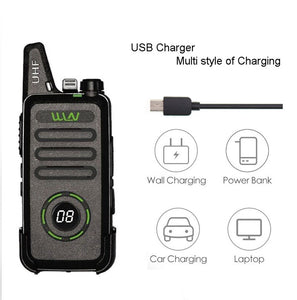 2020 Walkie Talkie WLN KD-C1 Plus Mini Two Way Radios UHF 400-470 MHz 16 Channels Ham Radio FM Transceiver KD C1 Update Version