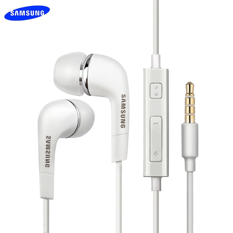 Écouteurs d'origine Samsung 3.5MM stéréo EHS64 écouteurs intra-auriculaires avec micro/télécommande pour Galaxy S6 S7 S8 S9 S10 A30 A50 A70 (White)