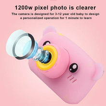 Load image into Gallery viewer, HobbyLane Portable Children 1300W HD Digital Camera Cute Cartoon Bear Shape 2 Inches IPS Screen Mini Camera Toy Gift For Kids

