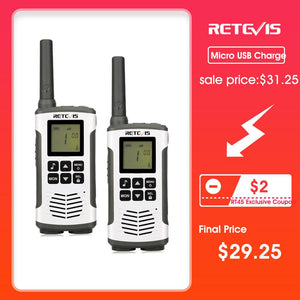 Retevis RT45 PMR Radio Walkie Talkie 2 pcs PMR PMR446 FRS Handy Two-Way Radio Communicator Family Walkie-Talkie Walkie-talkies