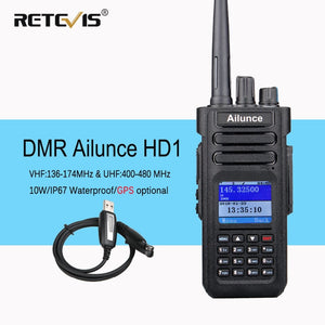 DMR Radio RETEVIS Ailunce HD1 Ham Radio Digital Walkie Talkie Waterproof GPS VFO FM 10W VHF UHF Dual Band DMR Radio Communicator
