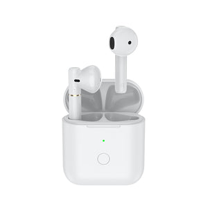 QCY T8 Bluetooth écouteur Semi-dans-oreille sans fil TWS double connexion casque Hall écouteurs magnétiques avec Microphone casque (QCY-T8-White)