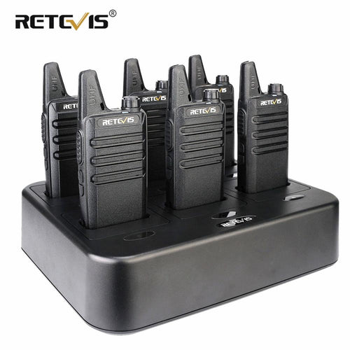 Mini Handy Walkie Talkie 6 pcs Retevis RT622 PMR Radio RT22 FRS Walkie-talkies + Six-Way Charger Hotel Restaurant Supermarket