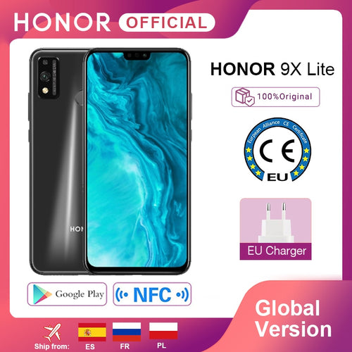 In Stock Global Version Moblie Phone Honor 9X Lite  4G 128G 48MP Camera Kirin 710 6.5''  Android P GPU Turbo 3.0 NFC