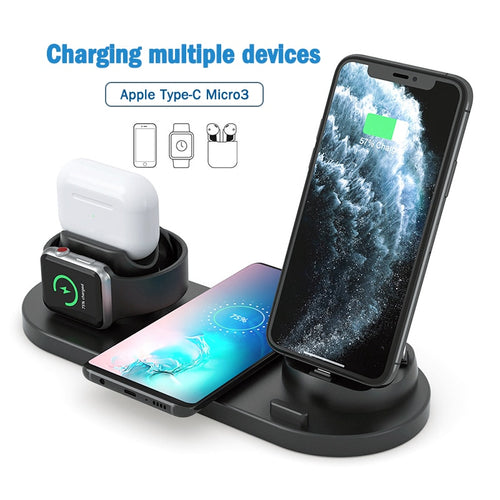 3 en 1 support de chargeur sans fil pour Apple Watch Qi 10W chargeur rapide Station d'accueil pour AirPods Pro iWatch iPhone 11 X XS XR 8
