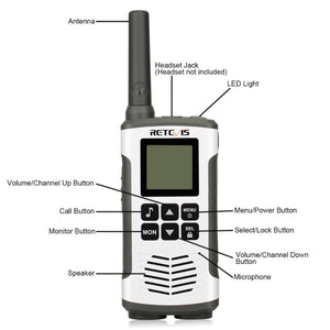 Retevis RT45 PMR Radio Walkie Talkie 2 pcs PMR PMR446 FRS Handy Two-Way Radio Communicator Family Walkie-Talkie Walkie-talkies