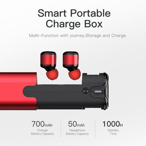 AWEI T8 TWS Bluetooth écouteur véritable sans fil écouteurs avec batterie d'alimentation double Microphone 3D stéréo dans l'oreille écouteurs pour Xiaomi iphone