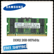 Load image into Gallery viewer, Garantie à vie Samsung DDR2 2GB 667MHz PC2-5300S Original authentique ddr 2 2G ordinateur portable mémoire ordinateur portable RAM 200PIN SODIMM
