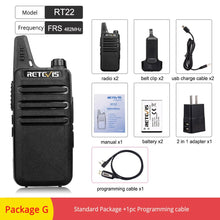 Load image into Gallery viewer, Retevis RT622 RT22 Mini Walkie Talkie 2pcs PMR Radio PMR446 FRS UHF Two-way Radio Portable VOX USB Charging Handheld Transceiver
