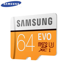 Load image into Gallery viewer, SAMSUNG-carte Micro SD EVO EVO + 64 go, classe 10, U3, TF/S, C10 r100 mo/S, XC UHS-1, compatible 4K UItra HD, nouvelle carte mémoire originale
