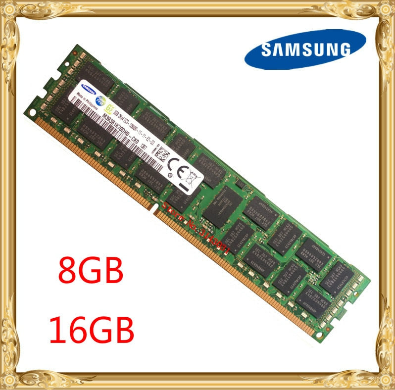Samsung-mémoire pour serveur DDR3, 8 go, 16 go, 1333MHz, 1600MHz, 1866 MHz, ECC REG DDR3 PC3-12800R, 8 go de RAM 240pin 12800, 2RX4 X58 X79