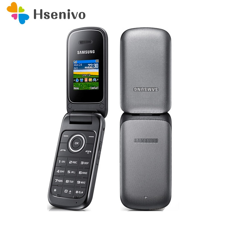 Original Samsung E1190 GSM 1.43 pouces 800mAh mini-sim noir seulement remis à neuf téléphone portable débloqué vieux téléphone Mobile à rabat