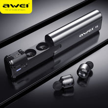 Load image into Gallery viewer, AWEI T8 TWS Bluetooth écouteur véritable sans fil écouteurs avec batterie d&#39;alimentation double Microphone 3D stéréo dans l&#39;oreille écouteurs pour Xiaomi iphone
