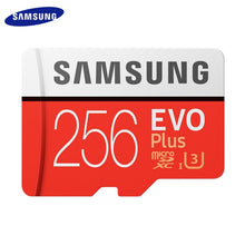 Load image into Gallery viewer, Carte mémoire SAMSUNG EVO PLUS 256 go haute vitesse 100 mo/s Micro SD classe 10 cartes U3 TF UHS-I carte Micro SD 128G 64 go 32 go
