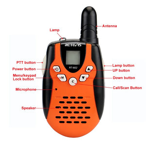 Retevis RT602 Rechargeable Walkie Talkie Kids 2pcs Two Way Radio For Children 0.5W PMR PMR 446 Talkie-walkie with Battery
