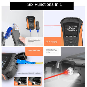 2020 New Optical Power Meter Red Laser 6 in 1 High Precision Mini Red Fiber Pen 15km Rechargeable Fiber Light Tester Light 650mw