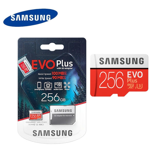 SAMSUNG EVO Plus carte mémoire Class10 100 mo 256GB 128GB 64GB Micro cartes SD UHS-I U3 4k MicroSDXC TF carte pour caméra drone