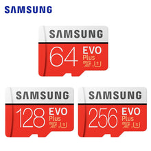 Load image into Gallery viewer, SAMSUNG-carte Micro SD EVO Plus +, 64 go/256 go/128 go, classe 10, compatible compatible 4K Ultra HD
