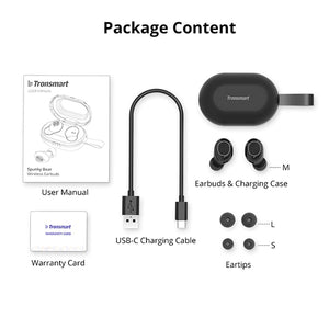 [Nouvelle Version] Tronsmart Spunky battre TWS Bluetooth écouteurs QualcommChip Tech APTX sans fil écouteurs avec CVC 8.0 (Black)